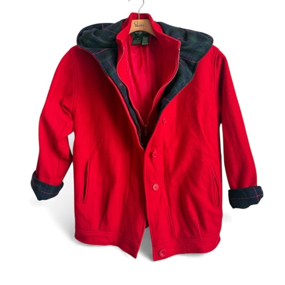 Vintage Hunt Club Wool Hooded Jacket Red Size 8